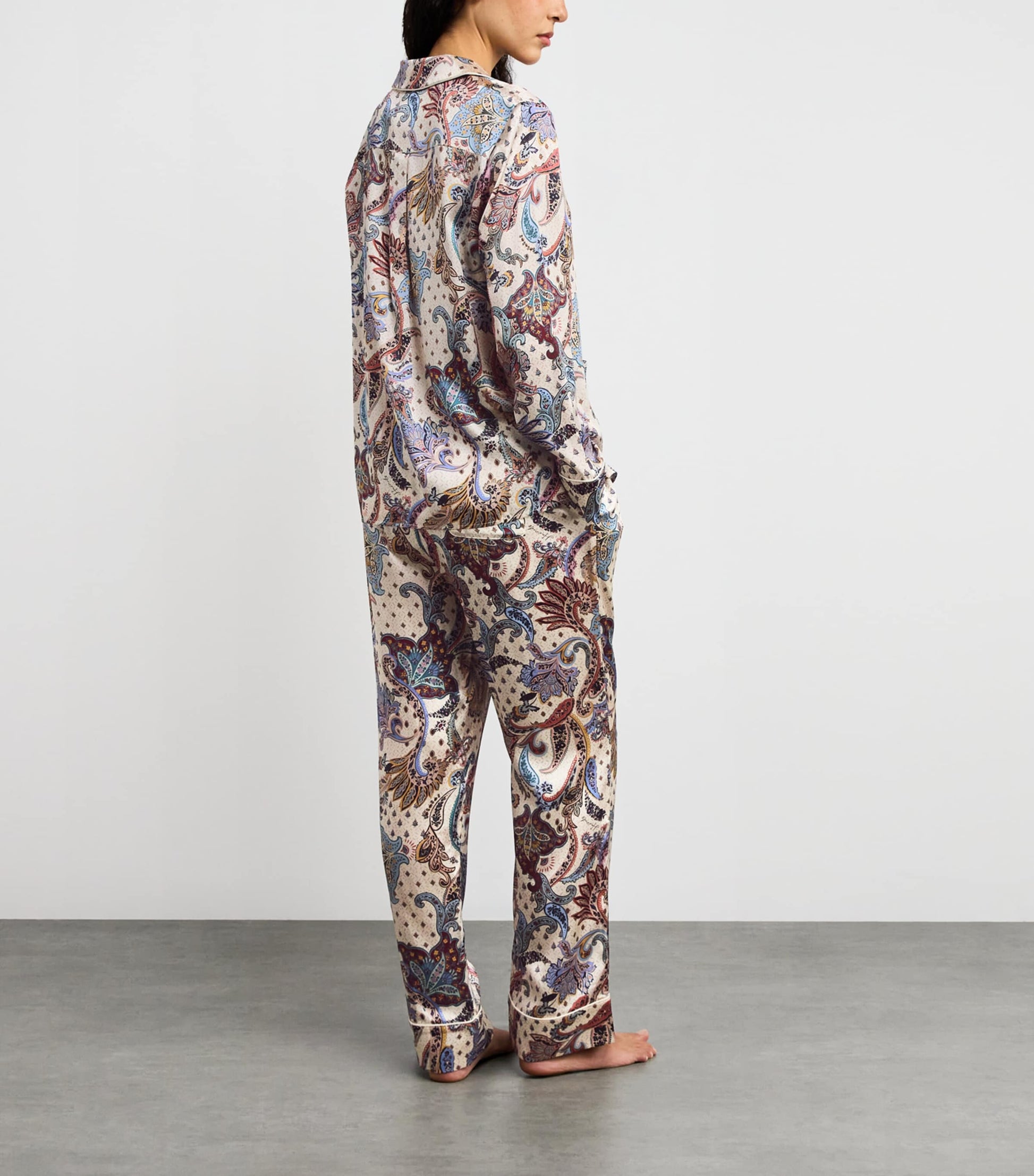 Multi Silk Paisley Pyjama Set