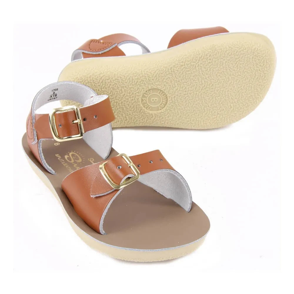 Salt-Water - Surfer Double Buckled Leather Waterproof Sandals | Camel