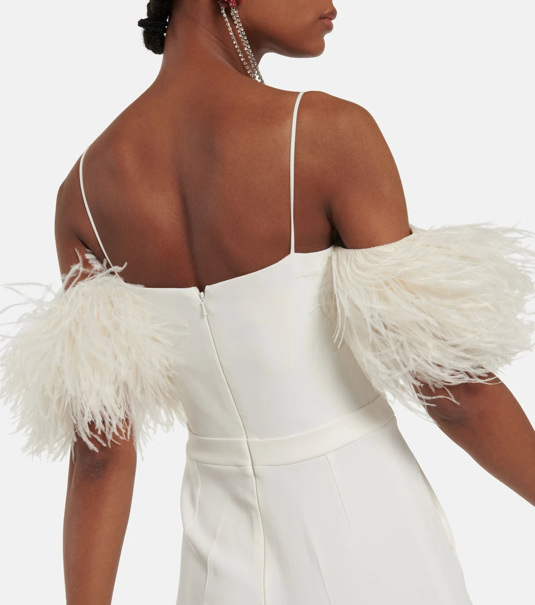 David Koma - Feather-trimmed cady jumpsuit