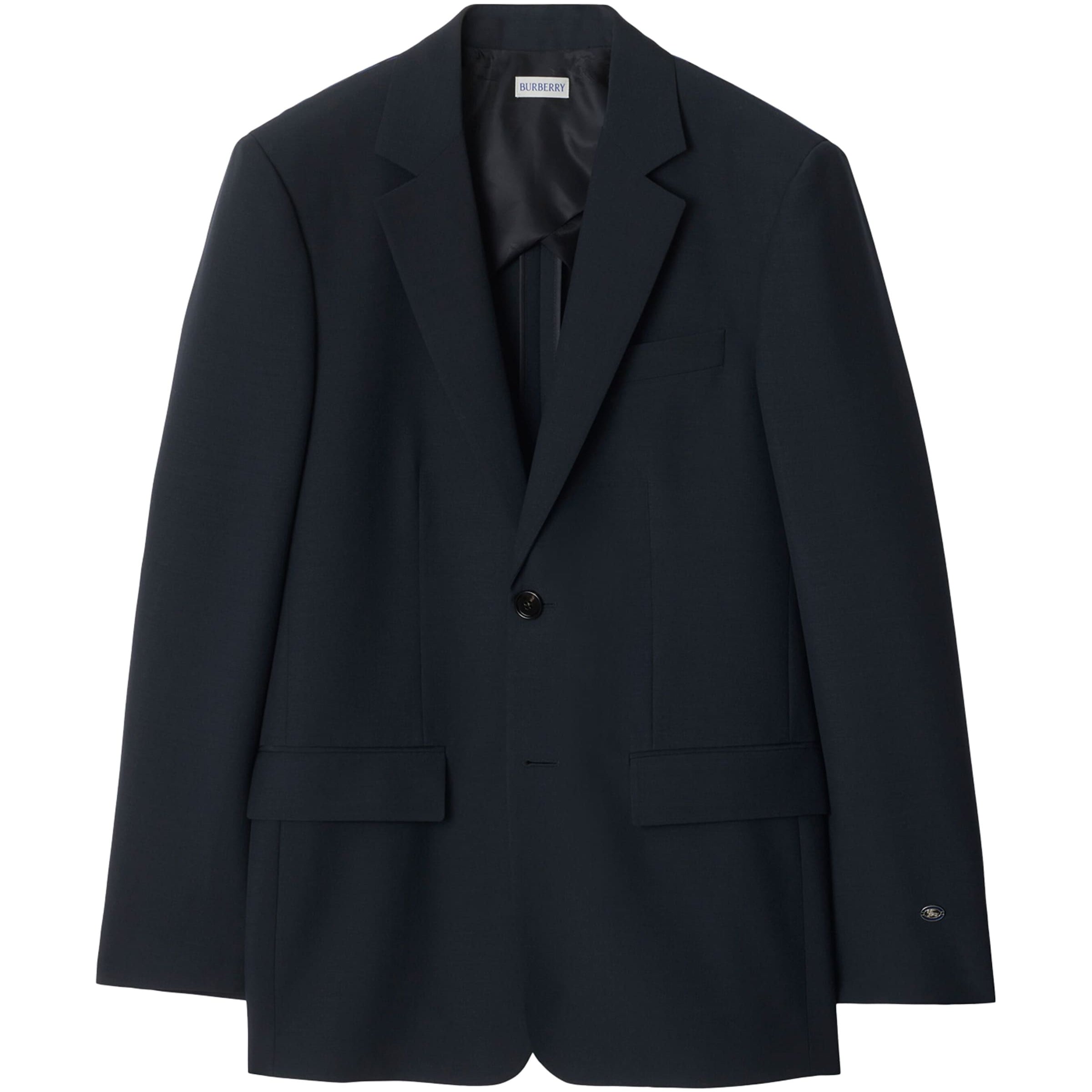 Burberry Navy Wool-Mohair Slim Tailored Blazer