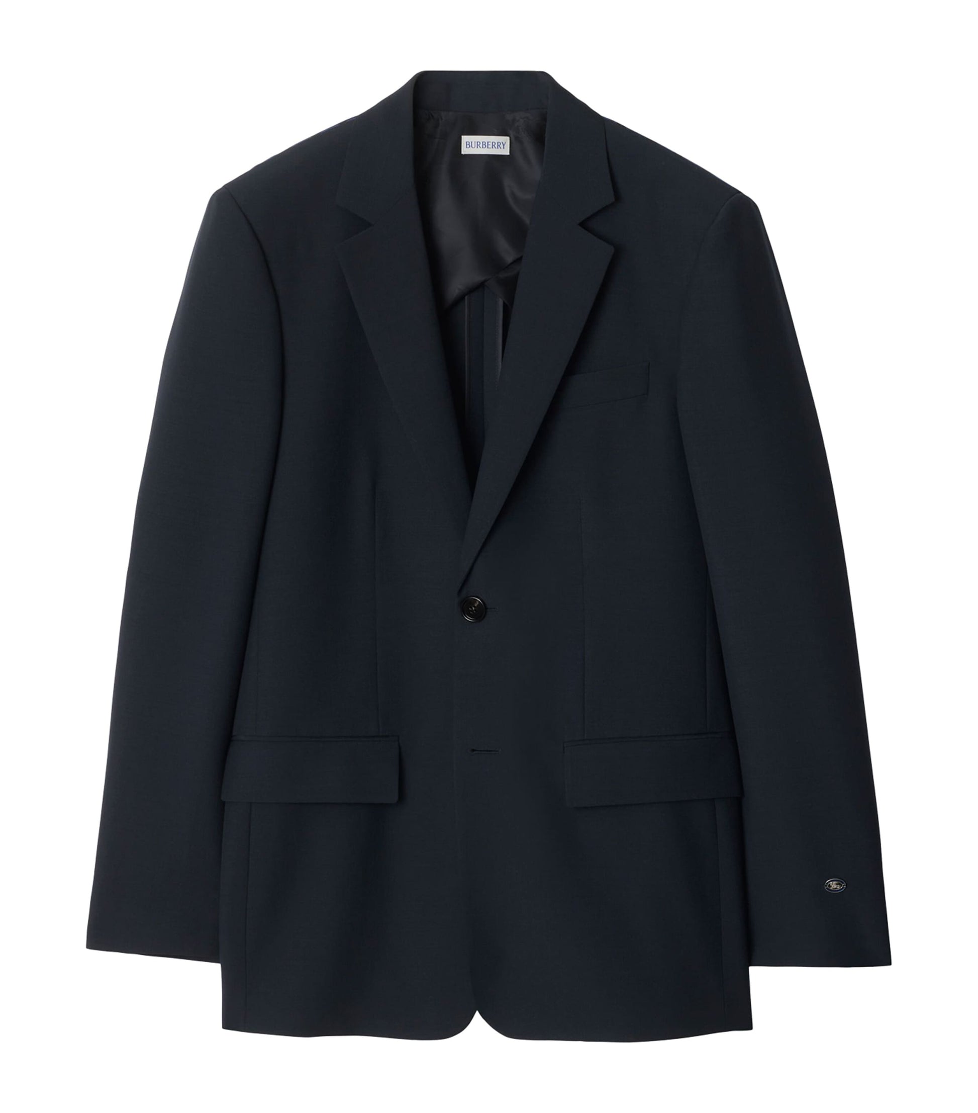 Burberry Navy Wool-Mohair Slim Tailored Blazer