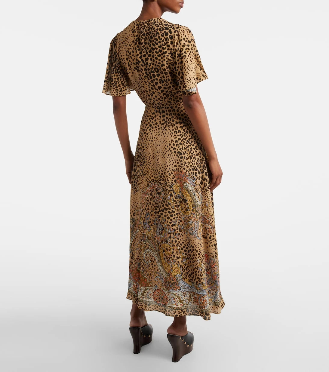 Etro - Paisley leopard-print midi dress