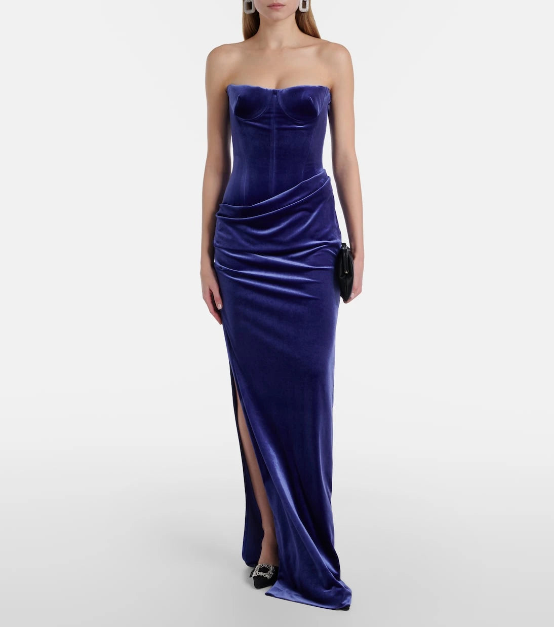 Alex Perry - Draped velvet bustier gown