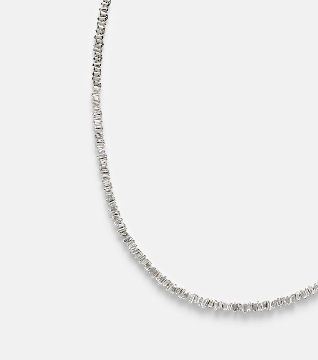 Suzanne Kalan - Mini 18kt white gold necklace with diamonds
