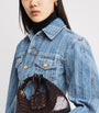 Blue Pleated Stripe Denim Jacket