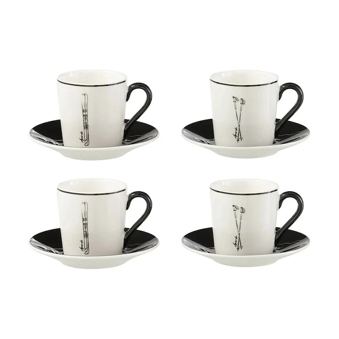 J-Line porselen fincan ve tabak seti, seramikten 11,2 x 11,2 x 6 cm