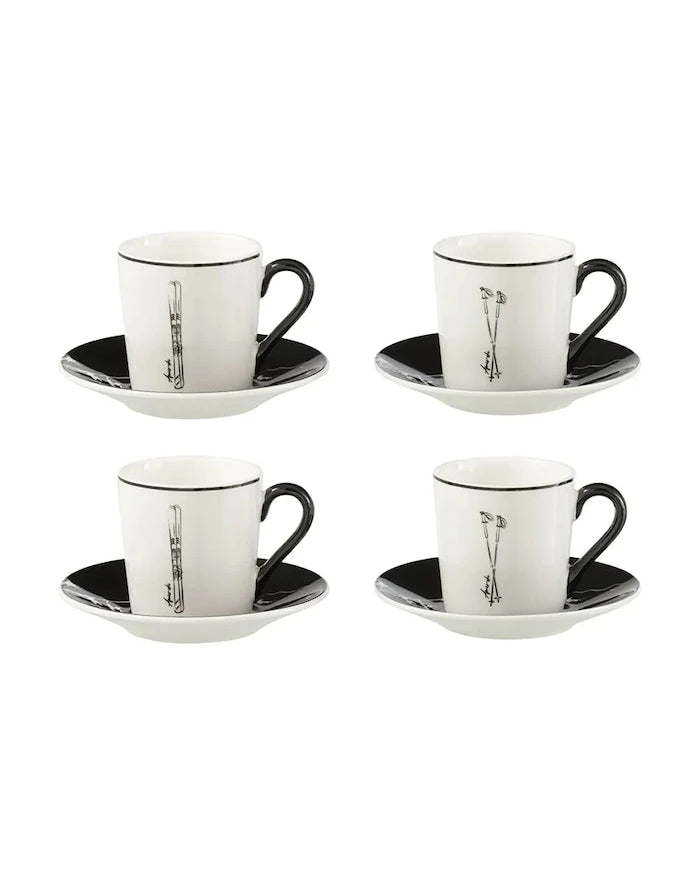 J-Line porselen fincan ve tabak seti, seramikten 11,2 x 11,2 x 6 cm