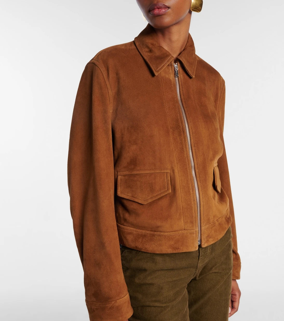 Nour Hammour - Vanves suede bomber jacket