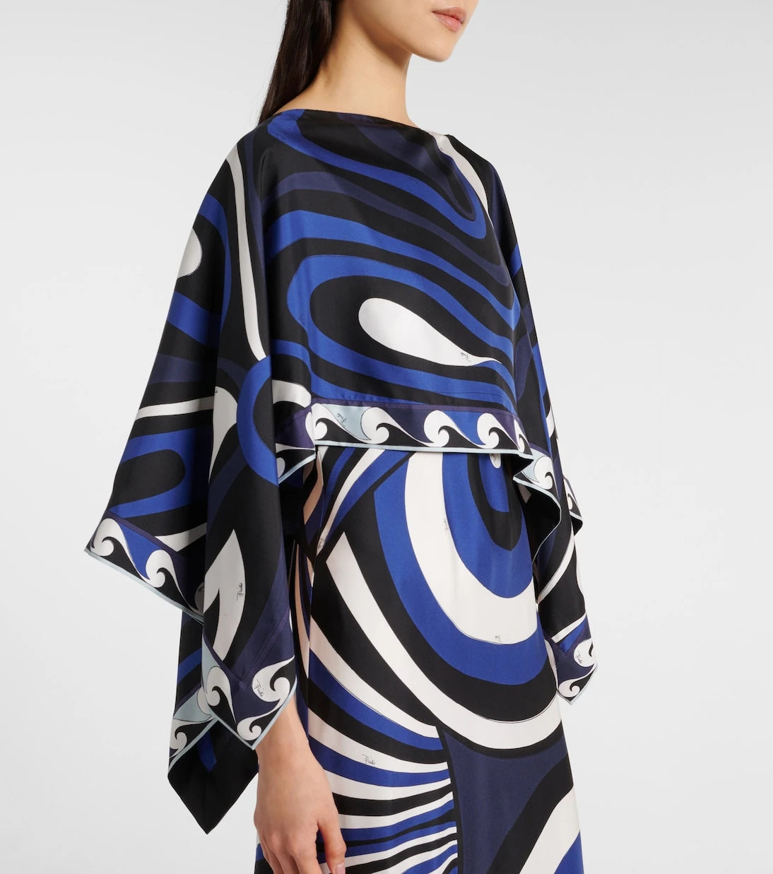 Pucci - طقم فستان وكاب حرير ايريدي