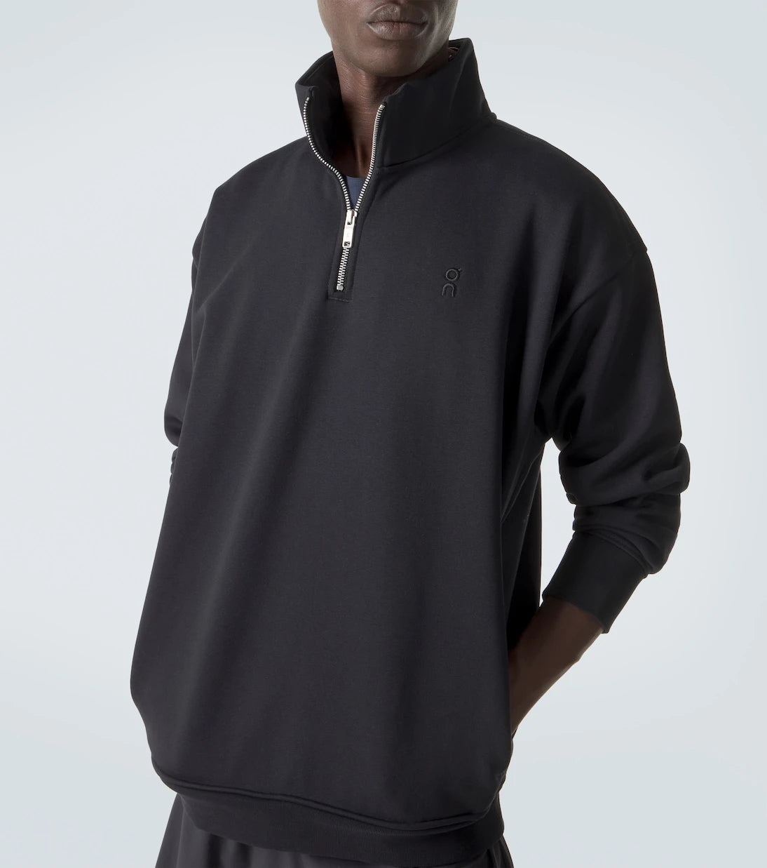 On - Logo cotton-blend half-zip sweatshirt