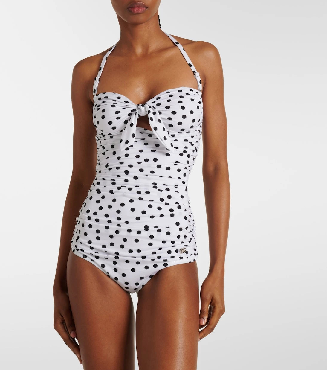 Dolce&Gabbana - Polka-dot halterneck swimsuit