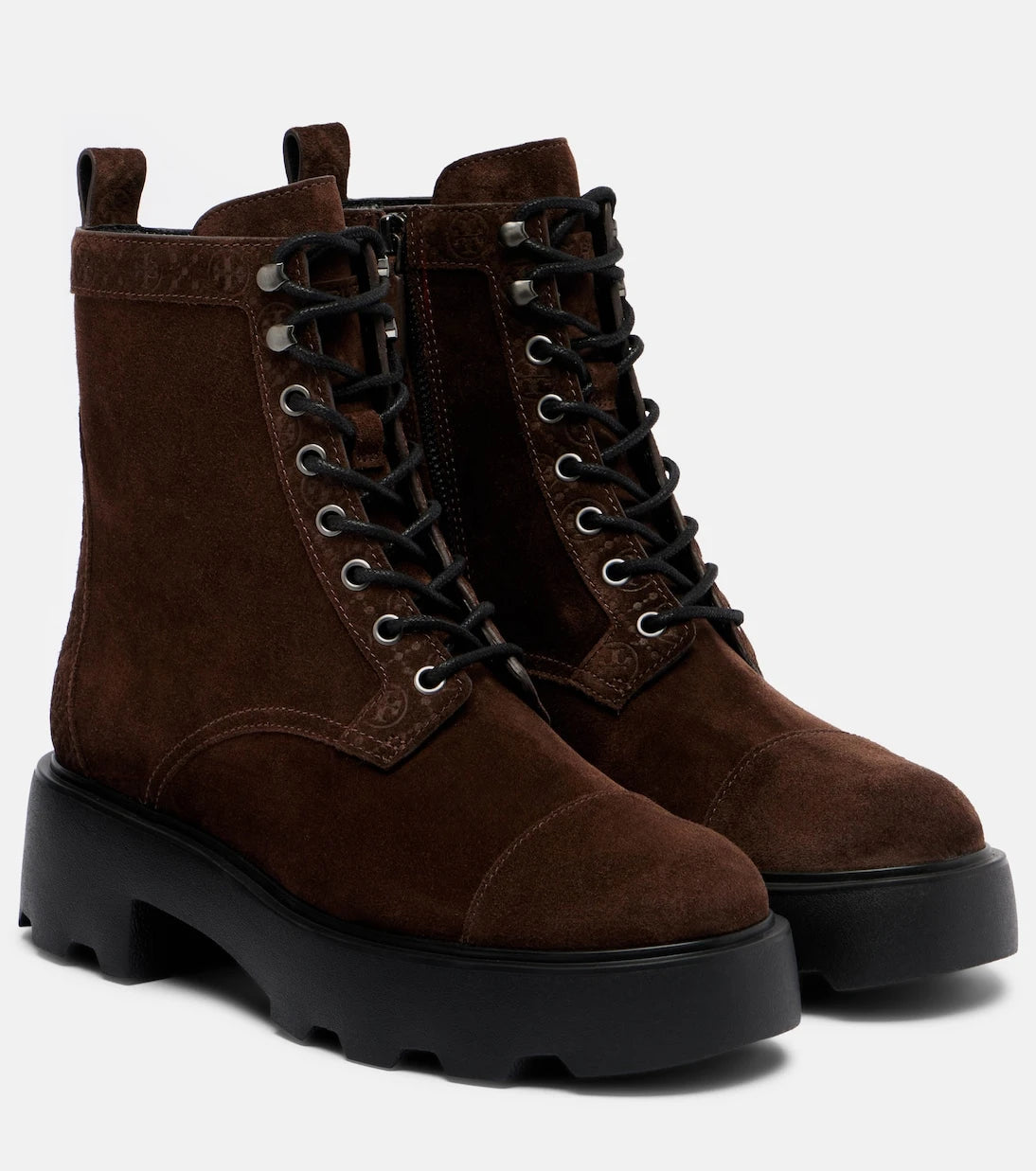 Tory Burch - T Monogram suede combat boots