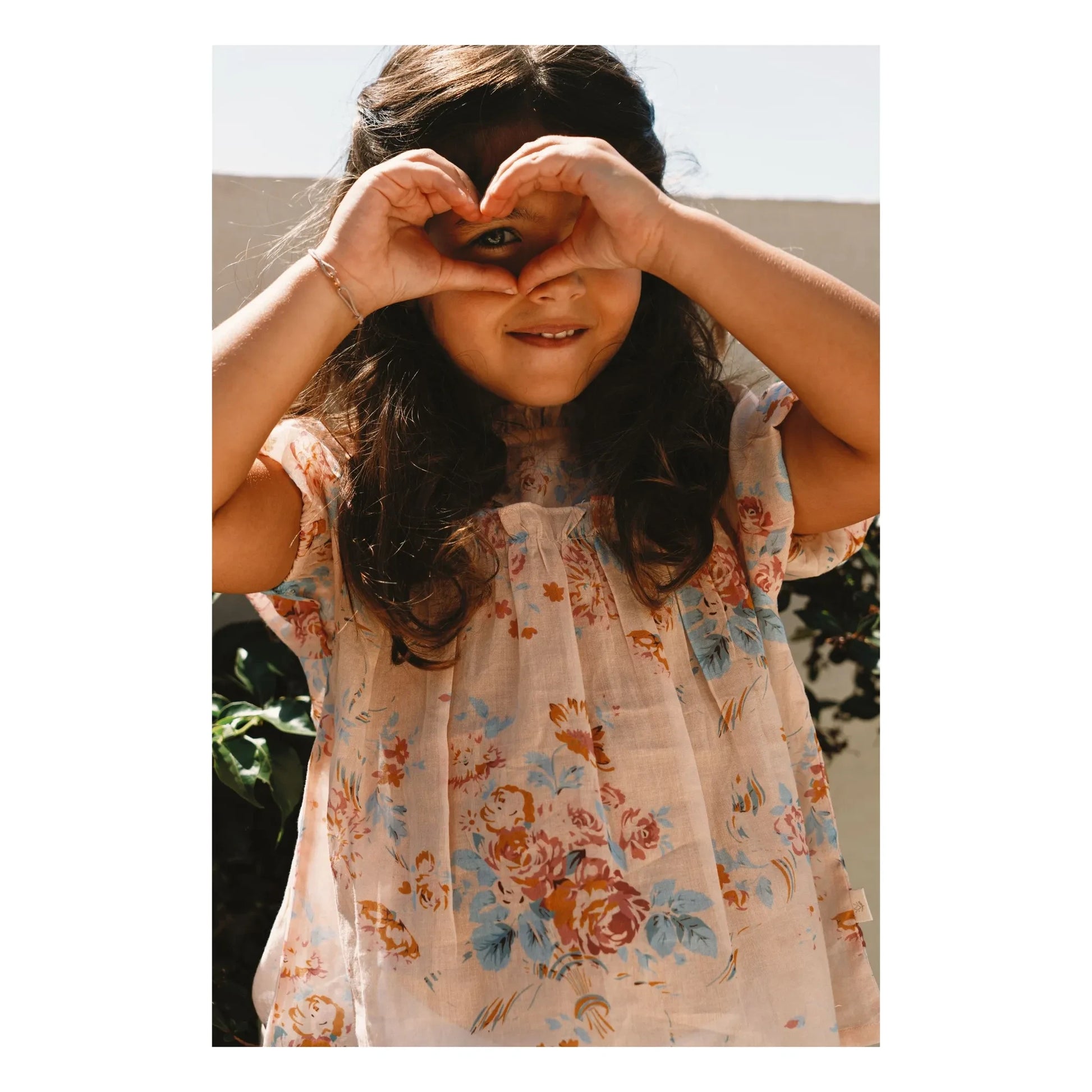 Lilinoa - Blouse Elise Fleurie Voile de Coton | Peach