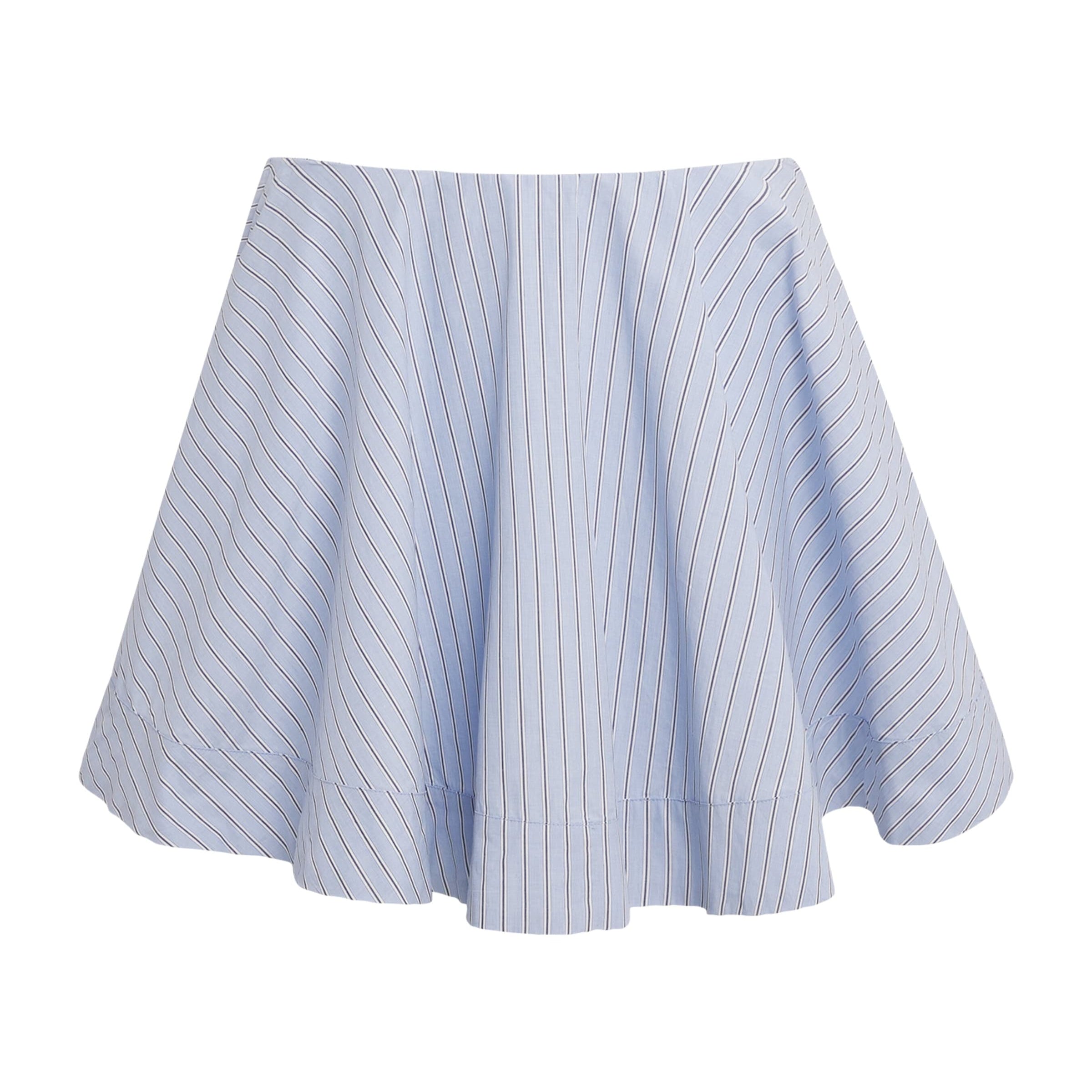 Blue Organic Cotton Stripe Mini Skirt