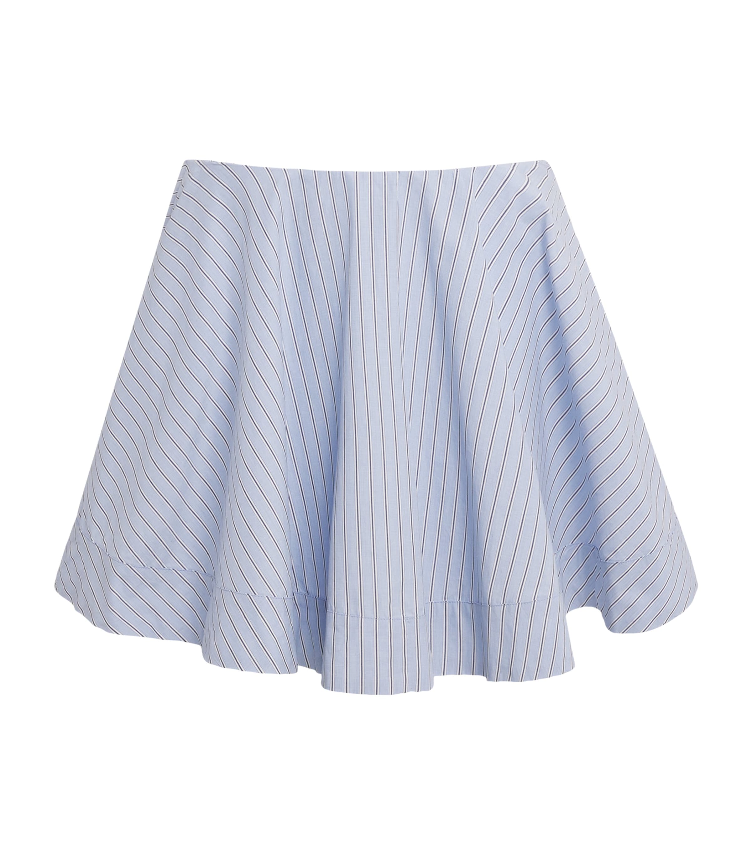 Blue Organic Cotton Stripe Mini Skirt