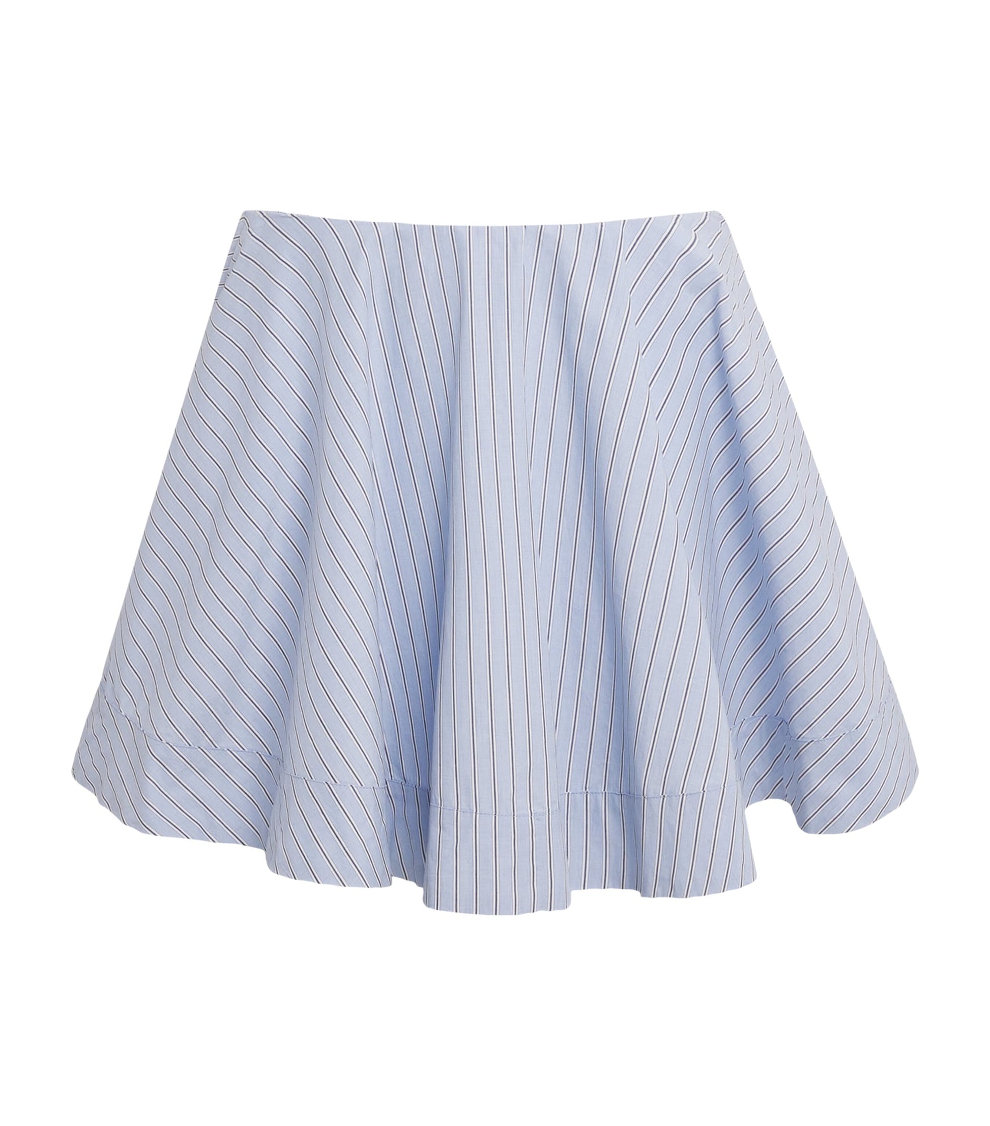 Blue Organic Cotton Stripe Mini Skirt