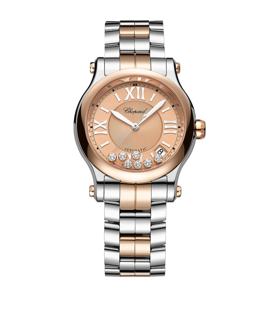 Chopard Rose Gold, Stainless Steel and Diamond Happy Sport Automatic Watch 36mm