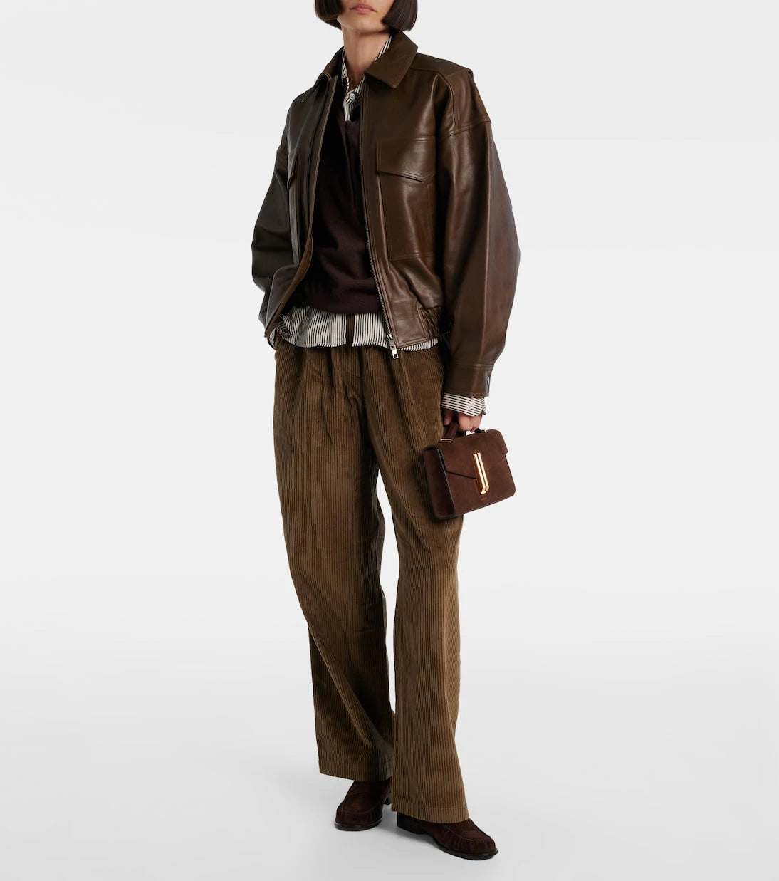 Staud - Eugene leather bomber jacket