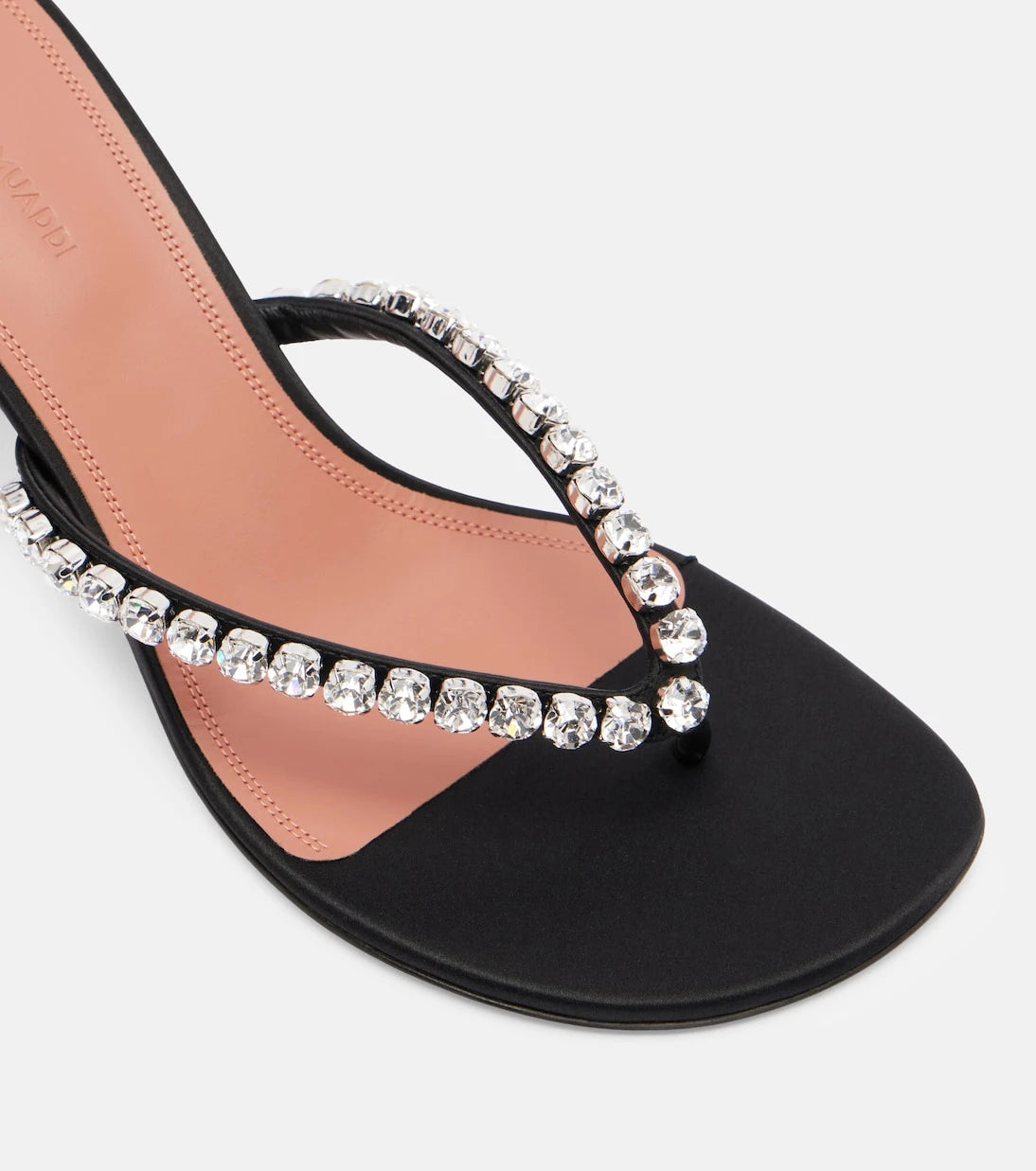 Amina Muaddi - Gigi embellished satin thong sandals