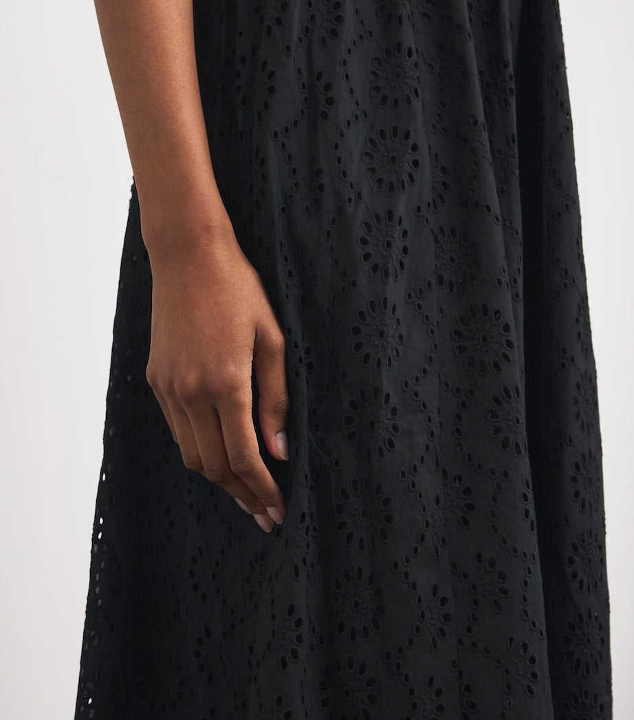 PAIGE Black Cotton Morel Maxi Dress