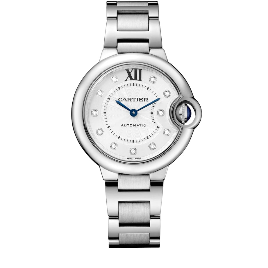 Stainless Steel and Diamond Ballon Bleu de Cartier Watch 33mm