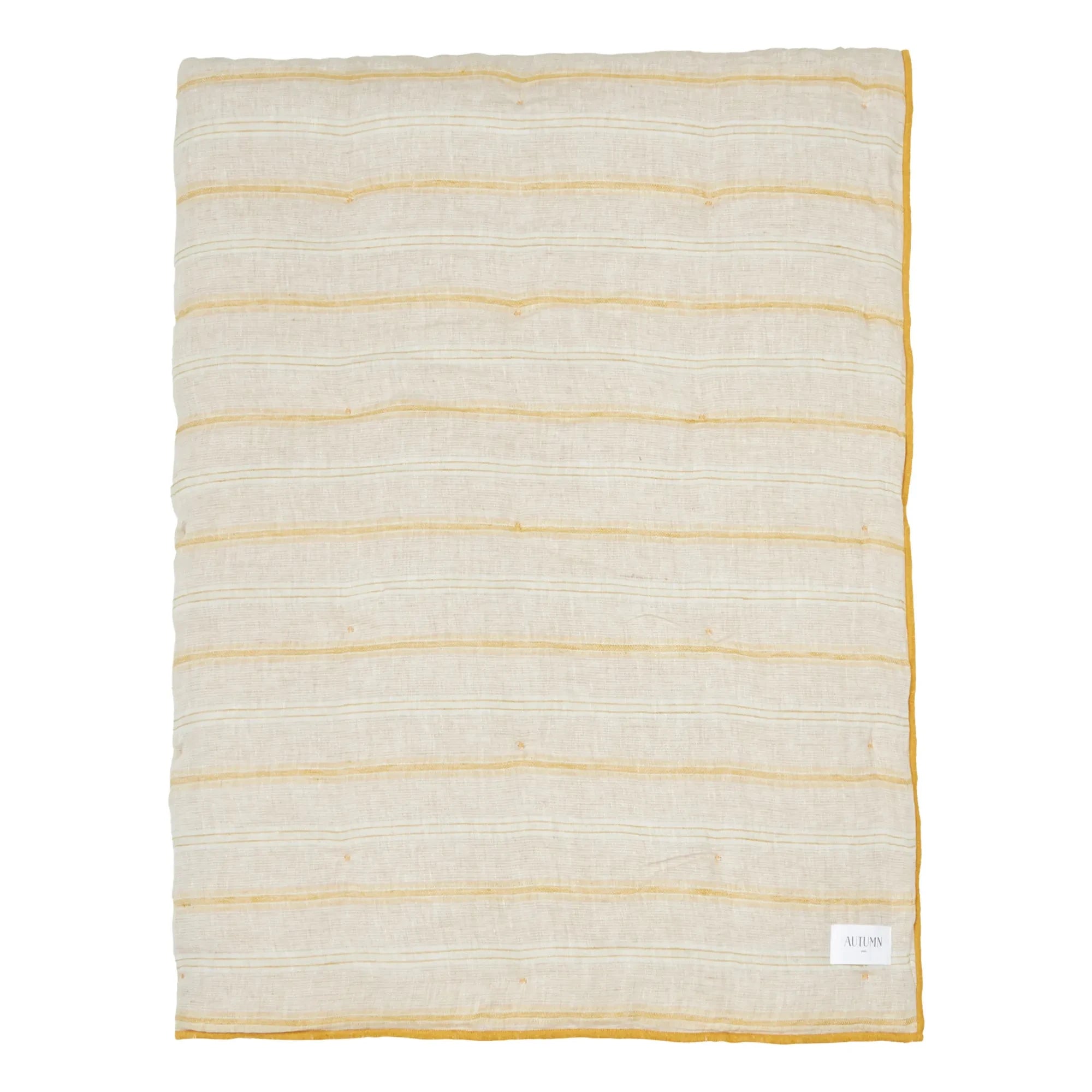 Autumn - Linen Striped Bedspread | Yellow