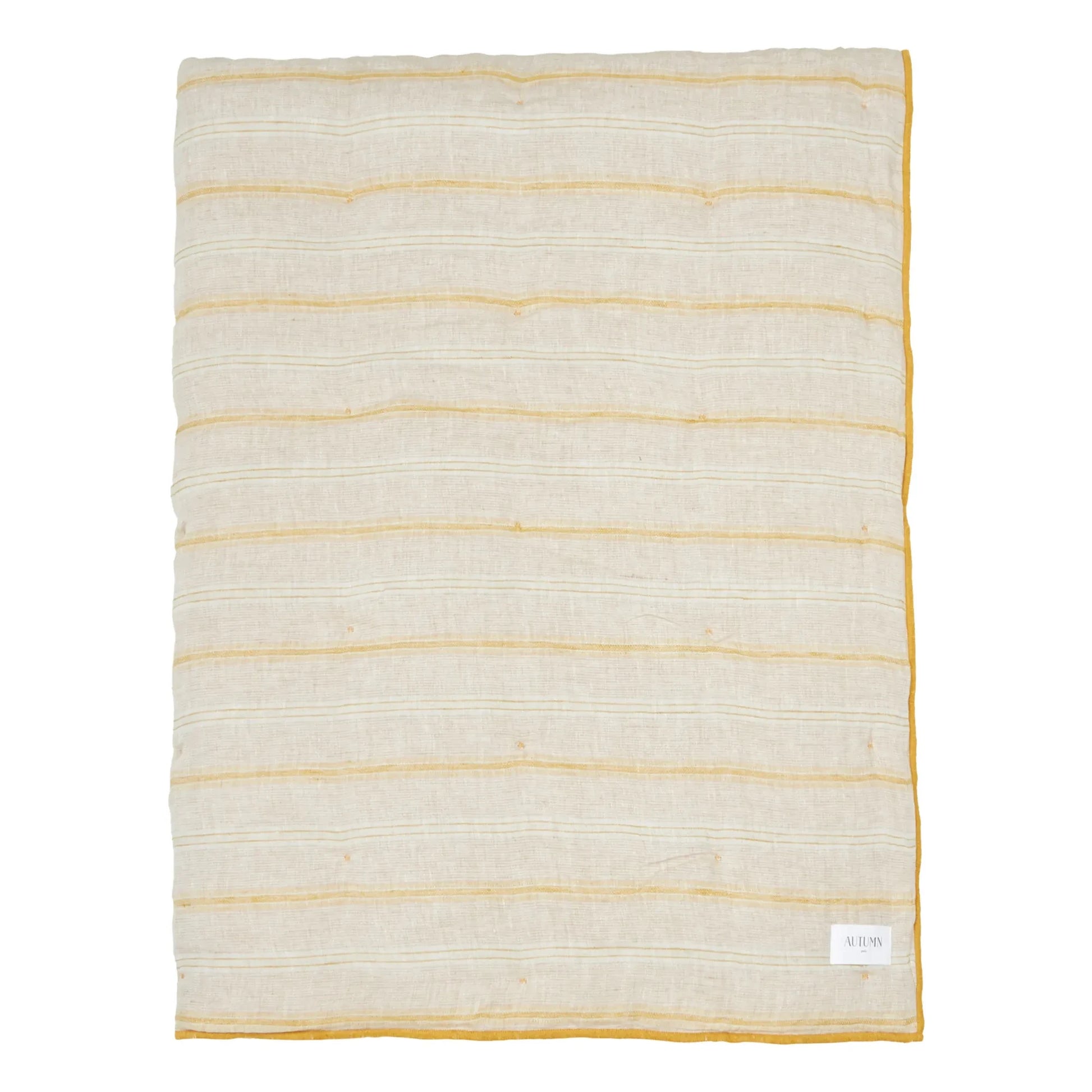 Autumn - Linen Striped Bedspread | Yellow
