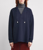 Weekend Max Mara Blue V-Neck Drawstring Hoodie