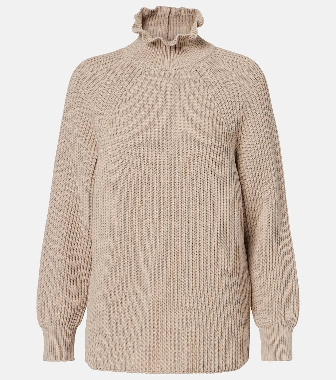 Max Mara - Camino ruffled cotton turtleneck sweater