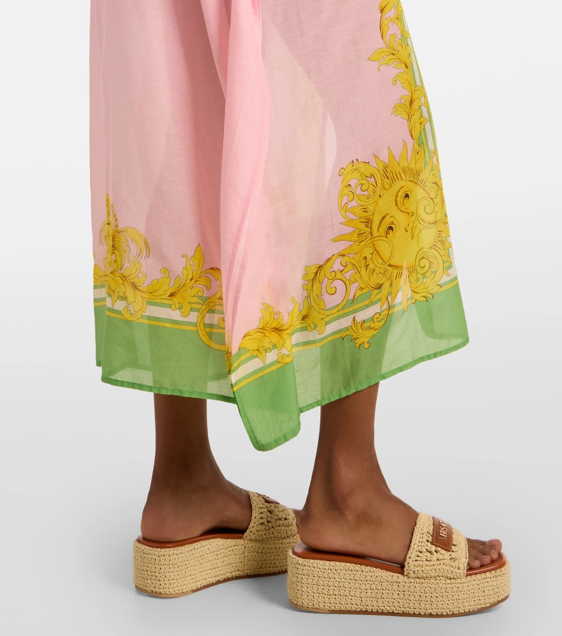 Versace - Printed cotton and silk voile kaftan