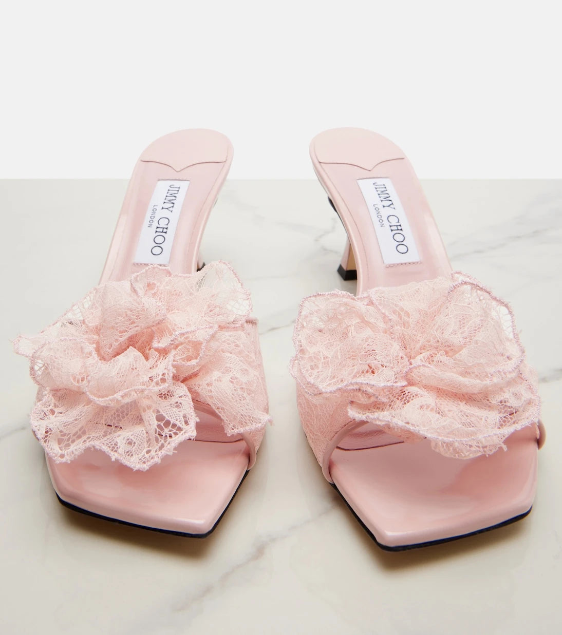 Jimmy Choo - Skye Corsage floral-appliqué lace mules