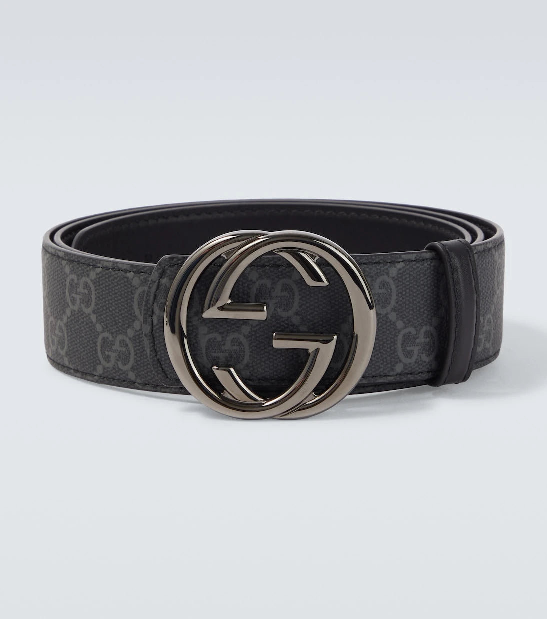 Gucci - GG Canvas Interlocking G reversible leather belt