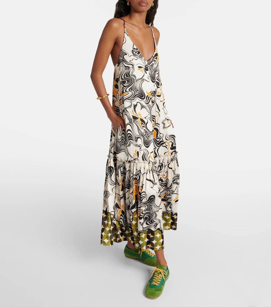 Dries Van Noten - Printed satin maxi dress
