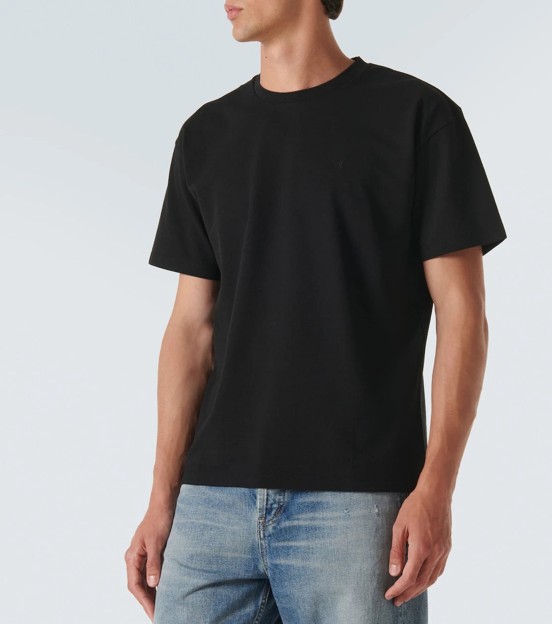 Saint Laurent - Cassandre cotton-blend piqué T-shirt