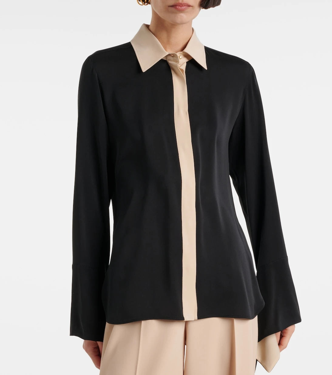 Max Mara - Pio high-rise silk charmeuse blouse