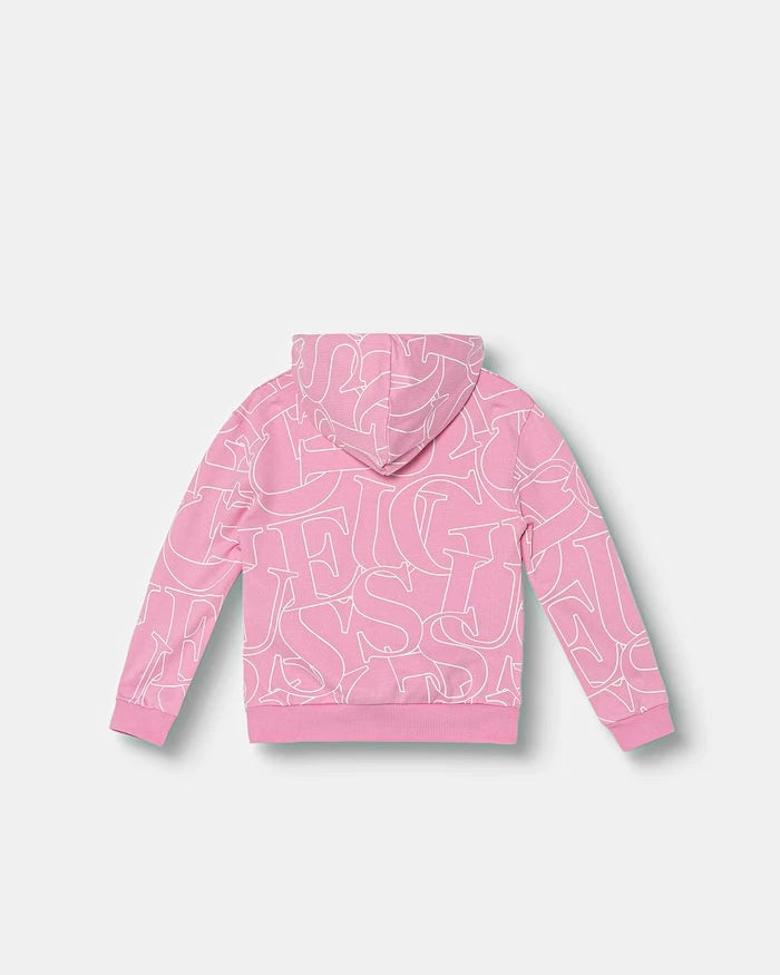 Guess çocuklar için pamuklu kapüşonlu sweatshirt