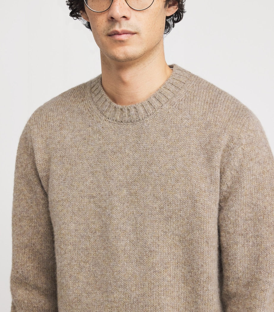 Eleventy Grey Wool Crew-Neck Sweater