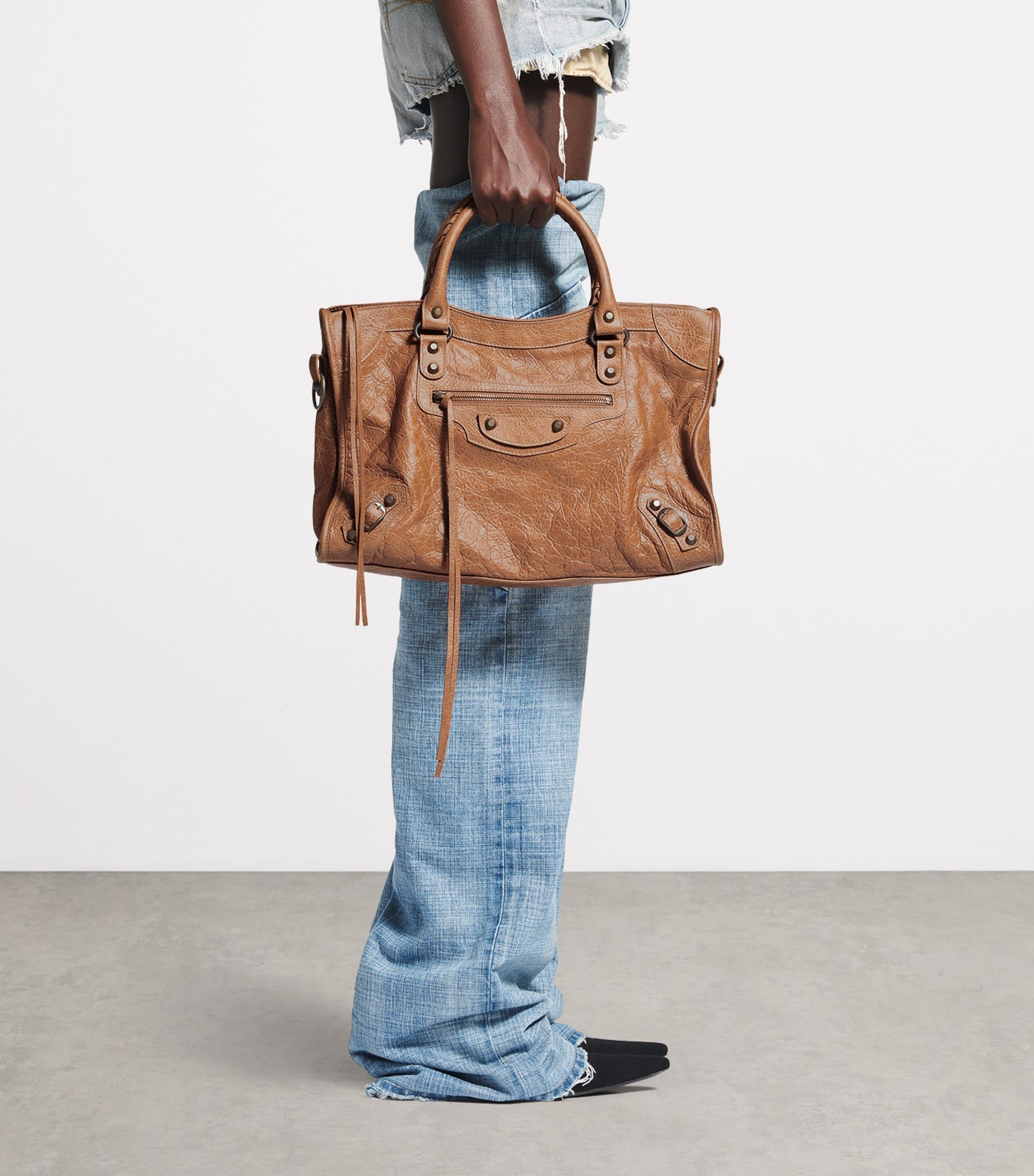 Balenciaga Brown Medium Leather Le City Top-Handle Bag