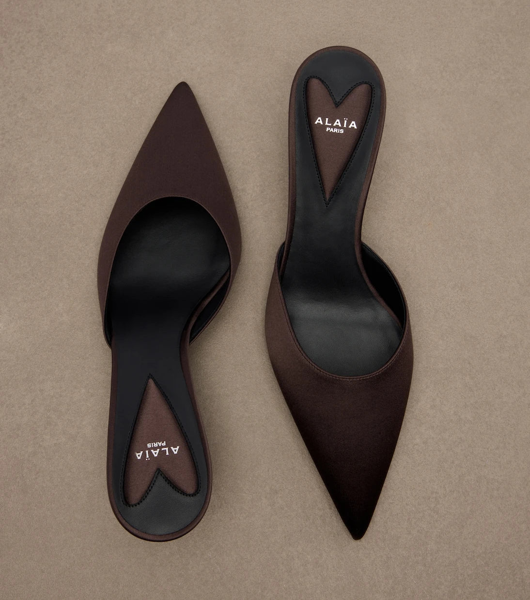 Alaïa - Le Coeur satin mules