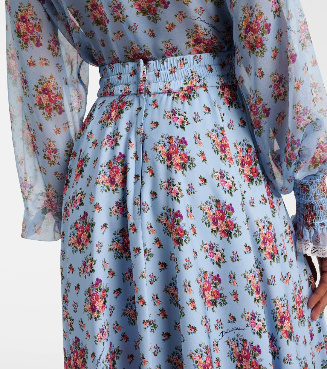 Dolce&Gabbana - Floral silk-blend midi skirt