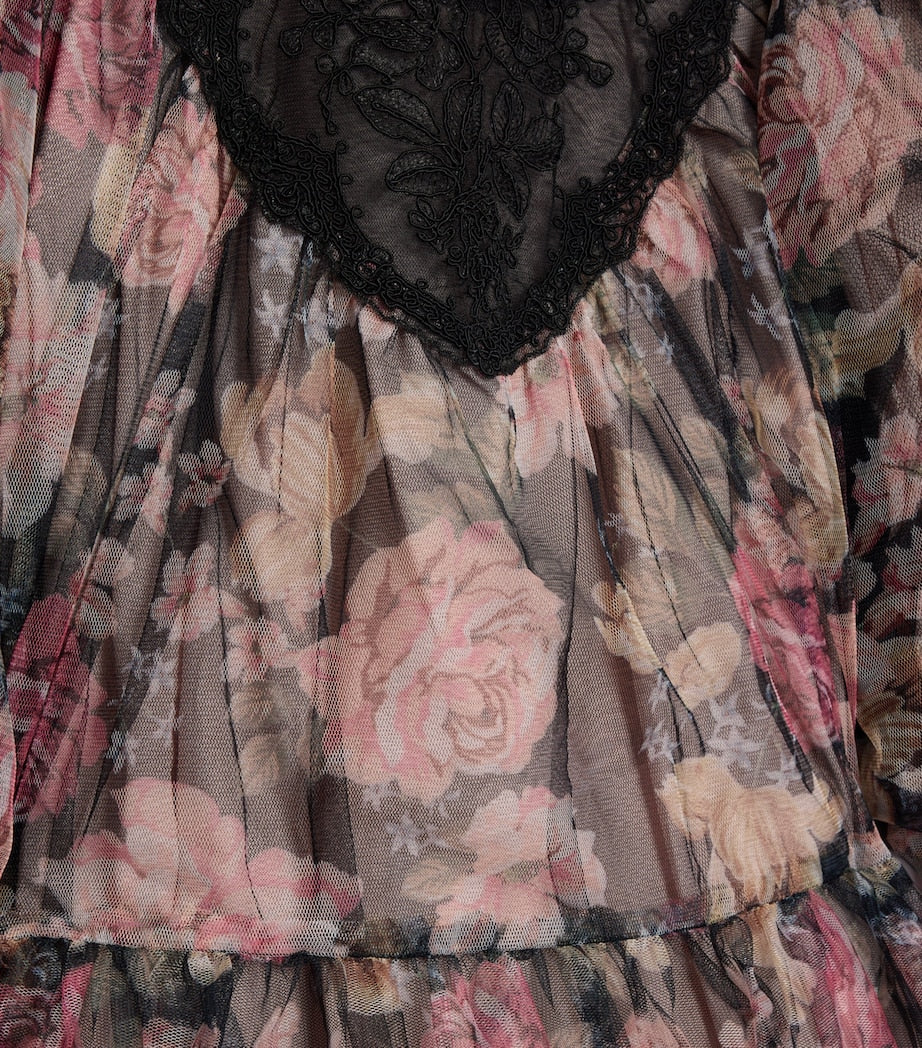 PETITE AMALIE Multi Vintage Yoke Tulle Smock Dress (4-16 Years)