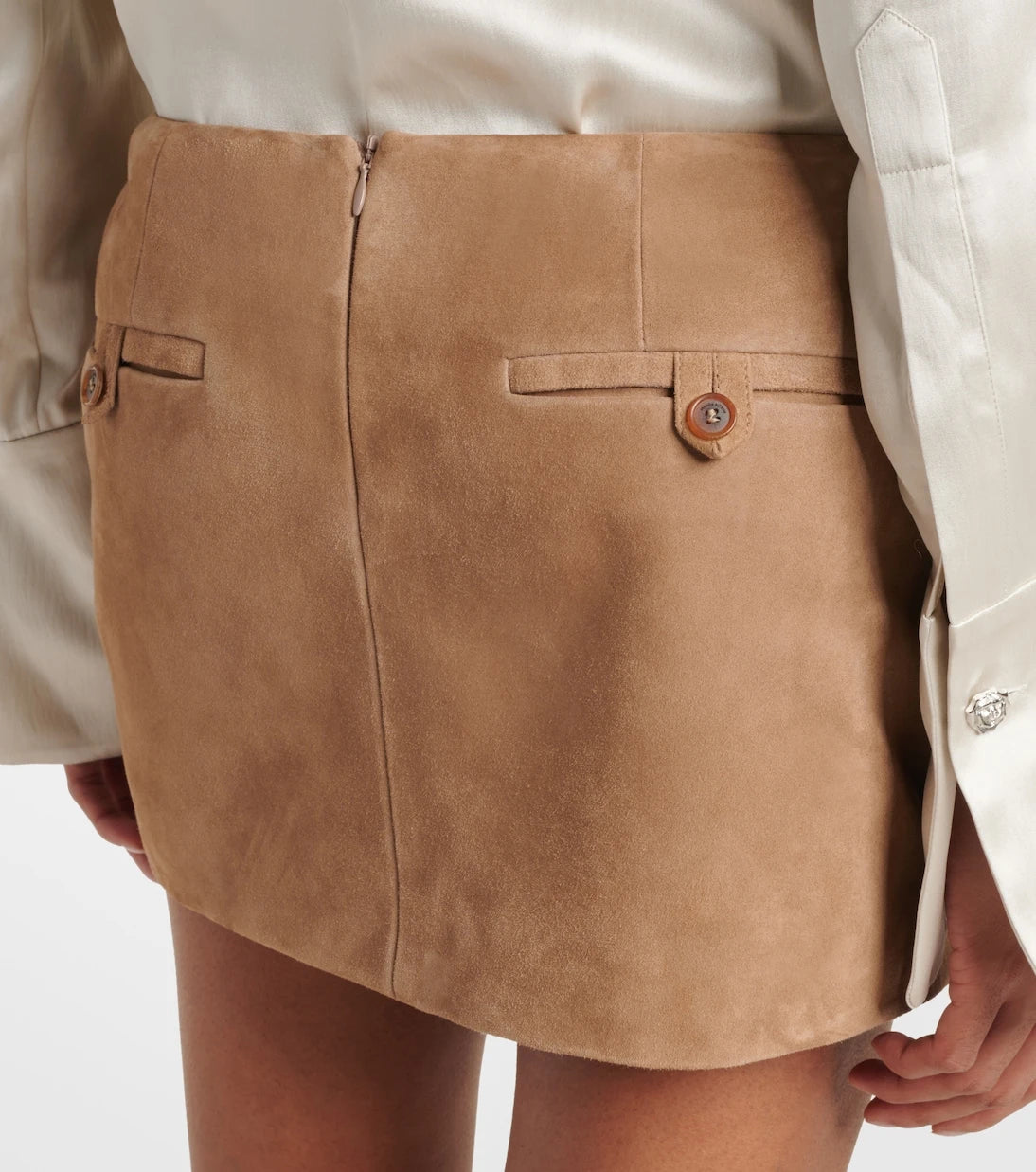 Magda Butrym - Floral-appliqué suede miniskirt