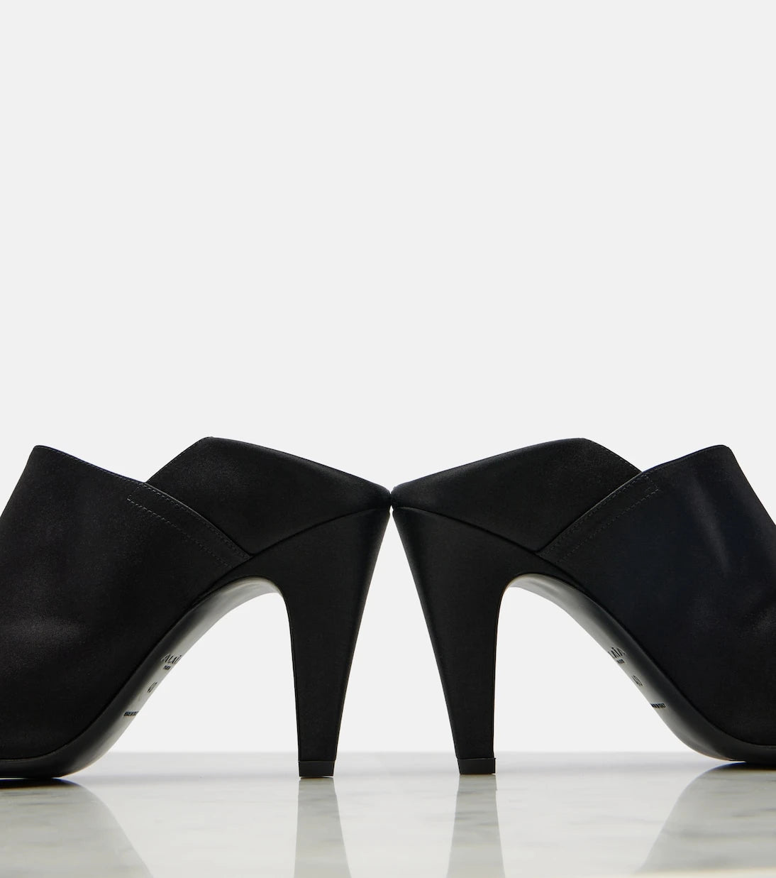 Alaïa - Koni topuklu saten mule terlik