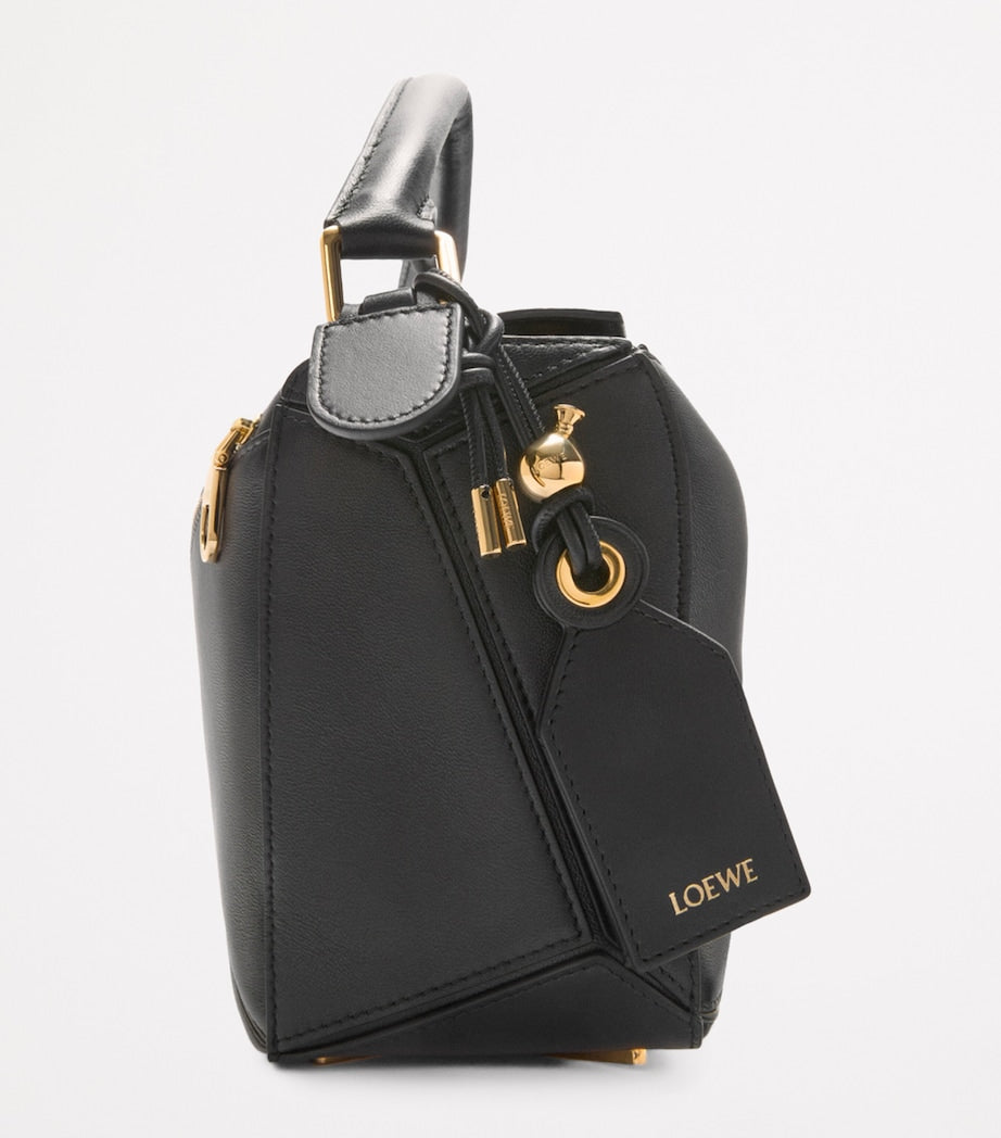 LOEWE Black Small Leather Featherlight Puzzle Top-Handle Bag