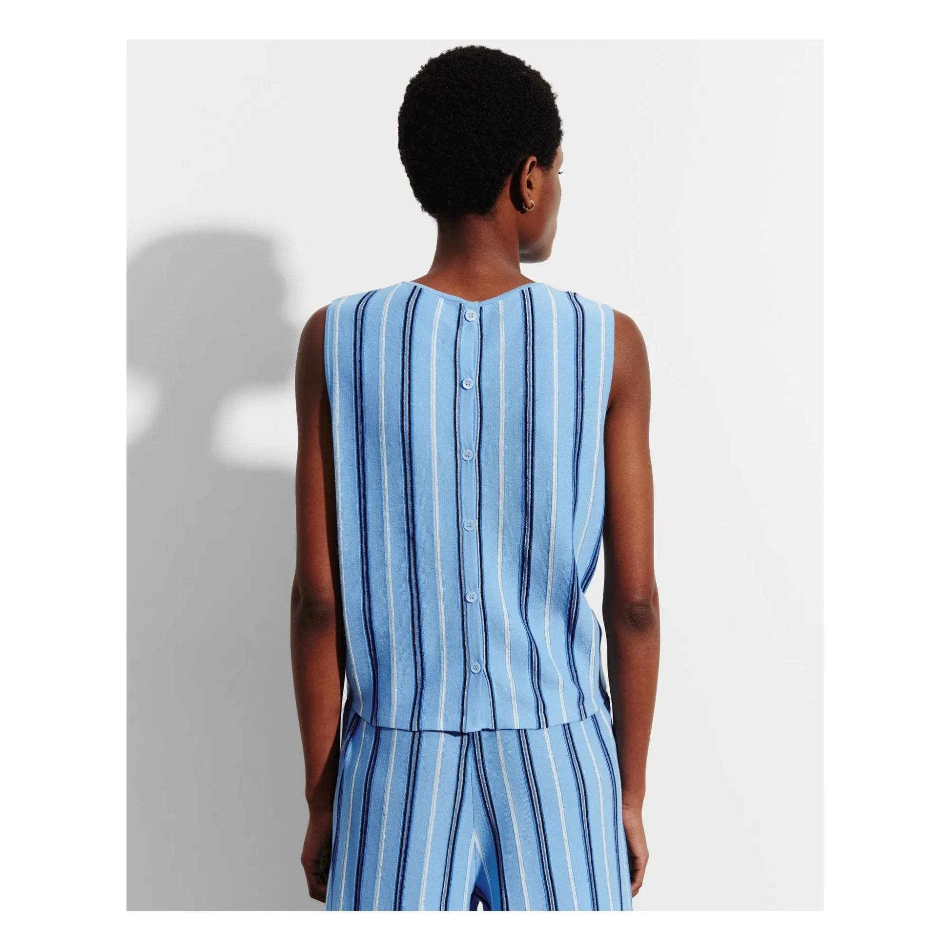 Bompard - Linen Cotton and Silk Stripes Sweater | Blue