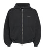 COLE BUXTON Black Cotton Mini Logo Zip-Up Hoodie