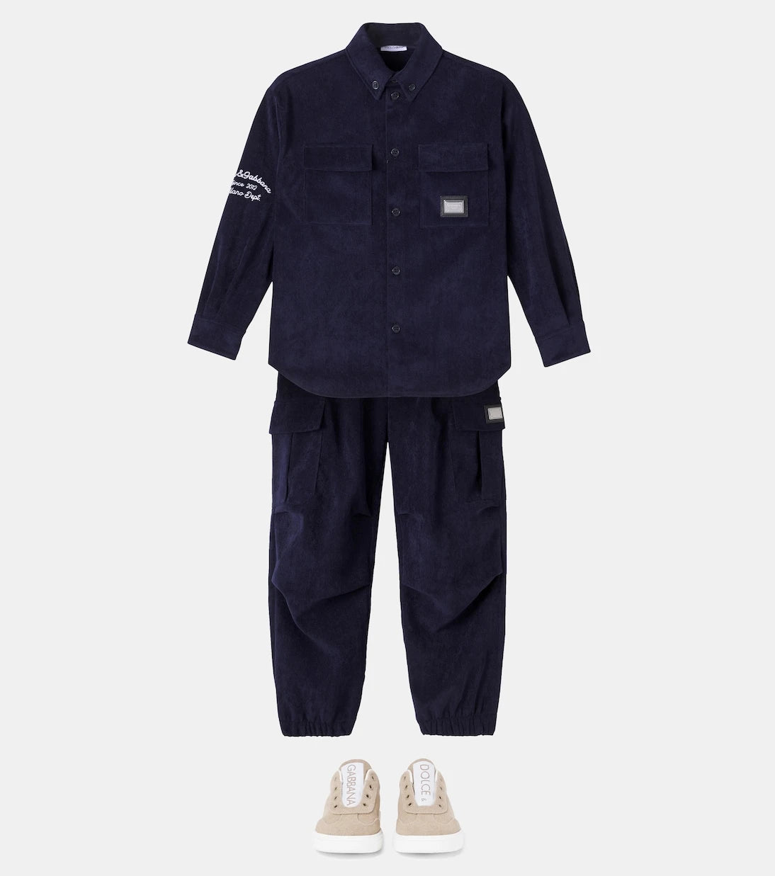 Dolce&Gabbana Kids - Logo corduroy cargo pants