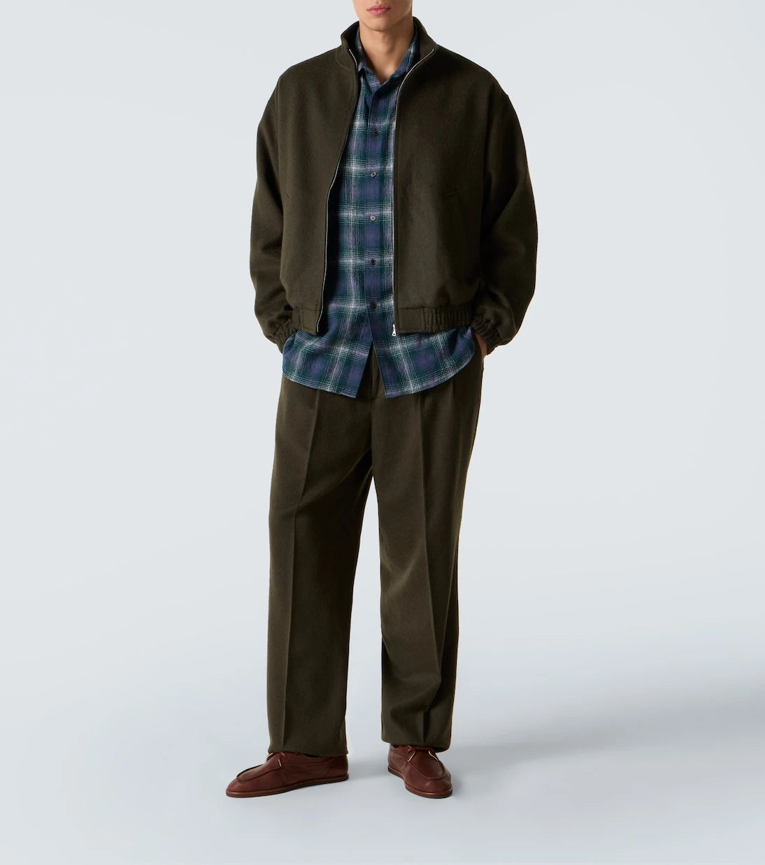 Auralee - Camel hair flannel straight pants