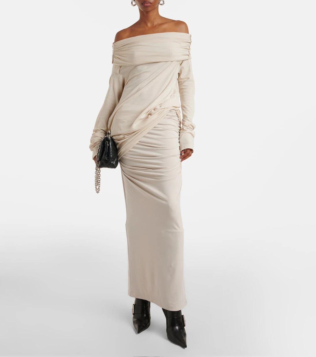 Entire Studios - Bound off-shoulder cotton-blend top