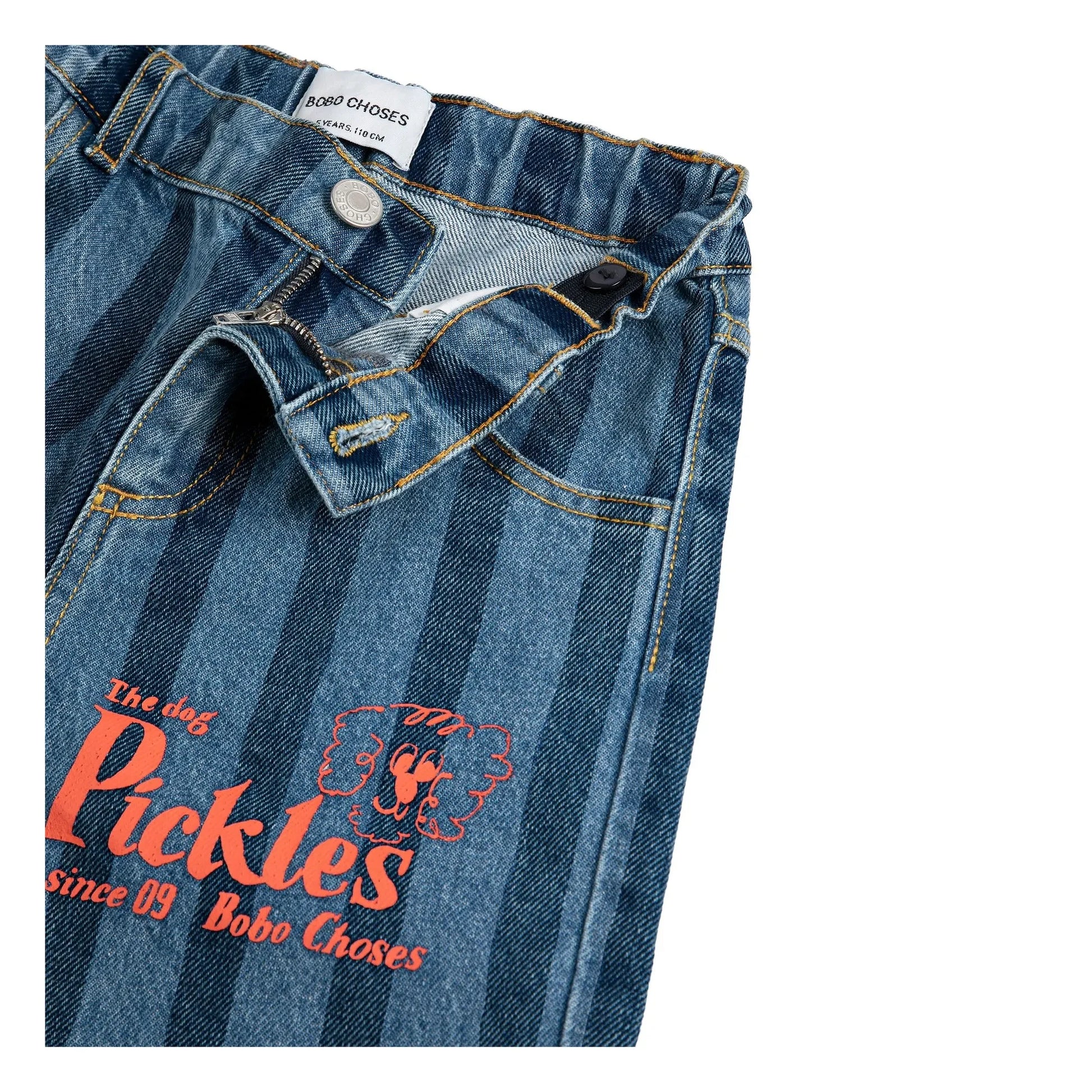 Bobo Choses - Organic Cotton Striped Jeans | Blue